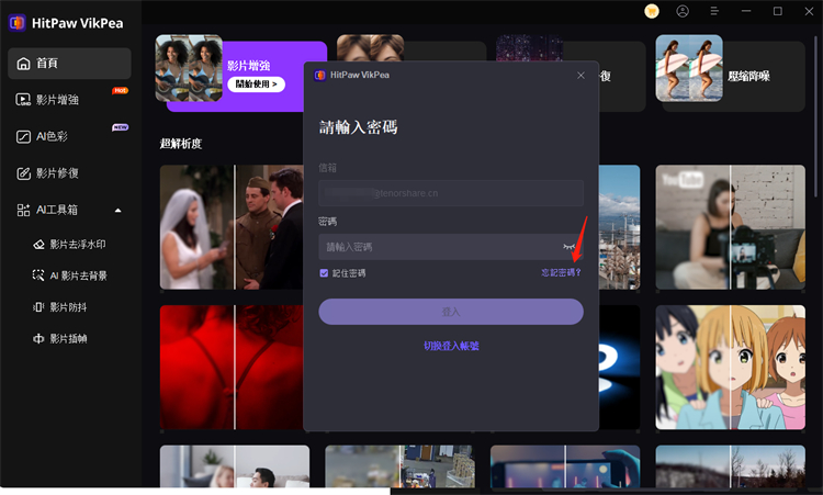 HitPaw VikPea 忘記密碼