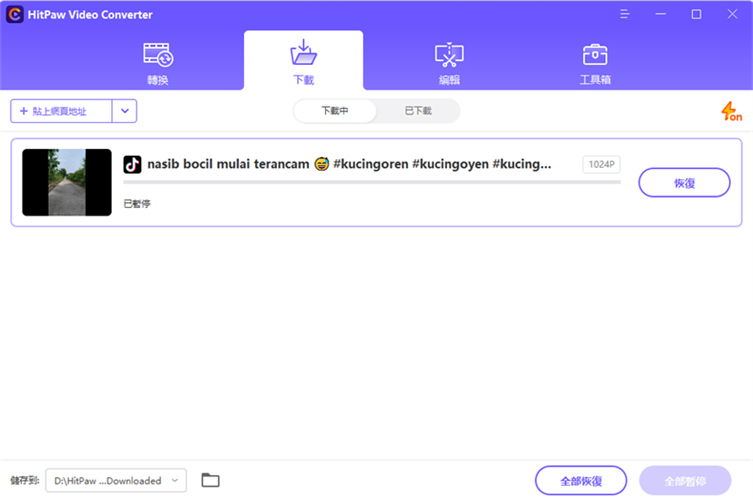 TikTok 影片下載成功