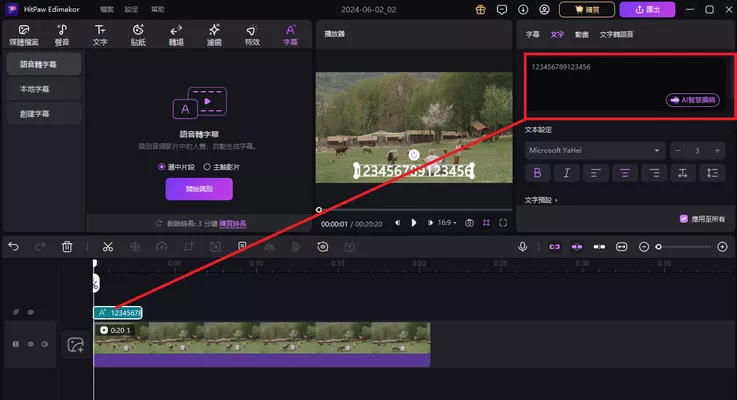 hitpaw edimakor 自動字幕 - 自訂字幕
