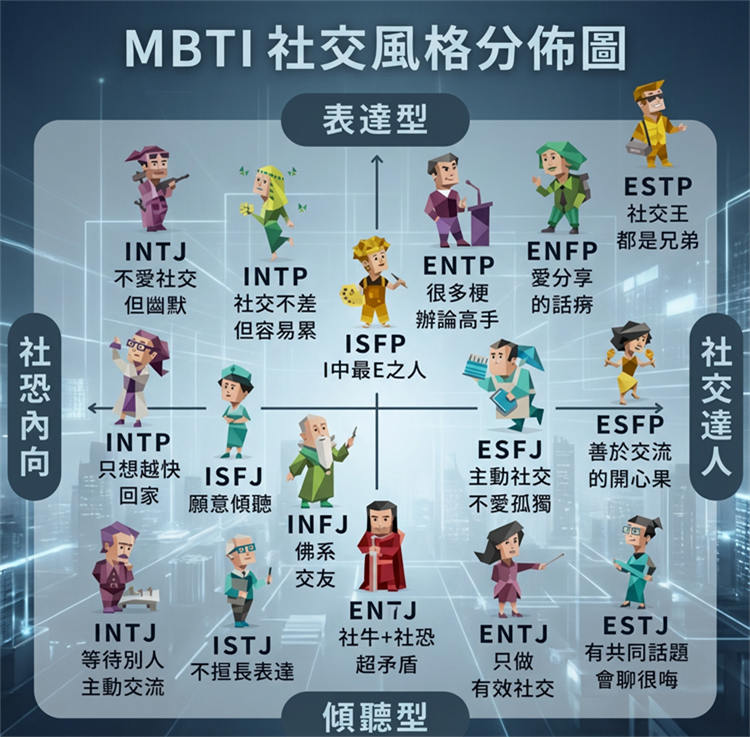 16 種 MBTI 人格區分