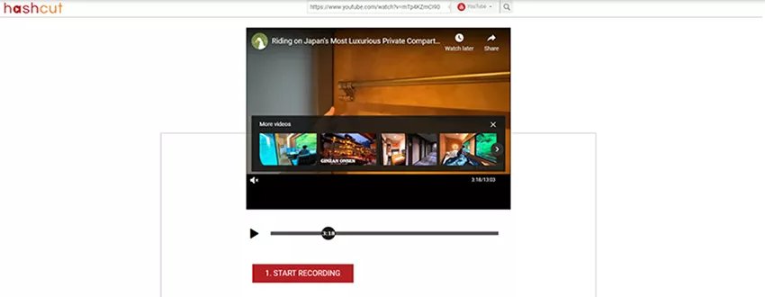YouTube影片部分下載工具,Hashcut