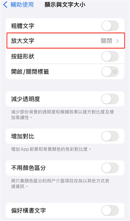 選擇字體大小