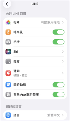 未授權LINE使用麥克風