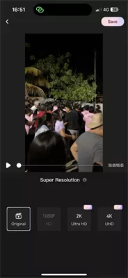 檢視影片畫質修復效果