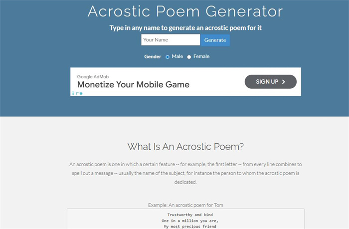 Acrostic Poem Generator