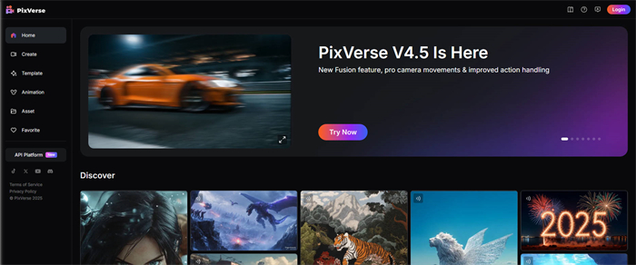 pixverse ai主頁