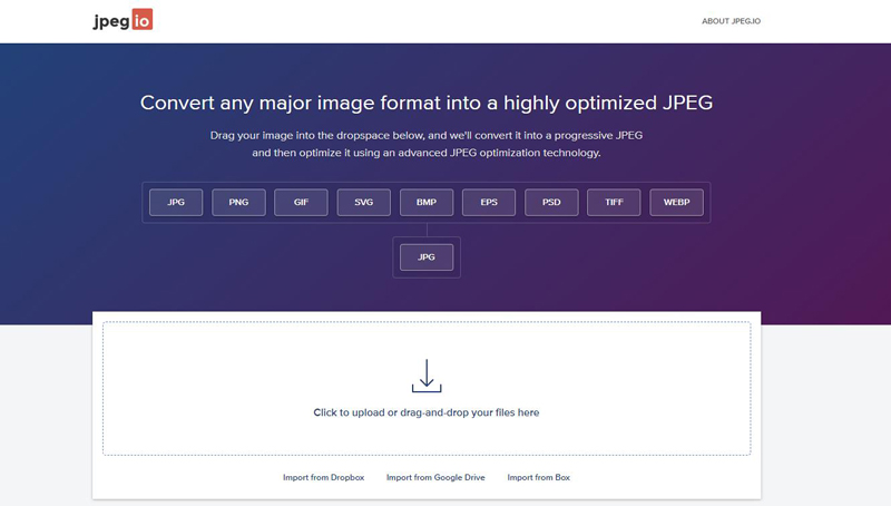 在線圖片轉檔工具Jpeg.io