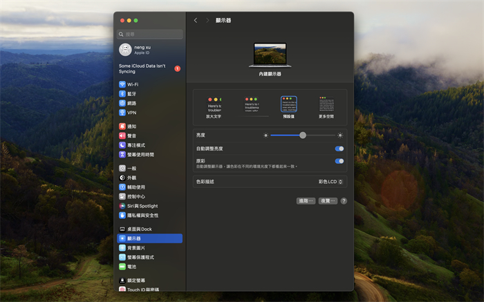 按下側邊欄中的「顯示器」
