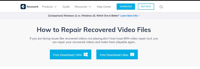 影片修復軟體Recoverit Video Repair