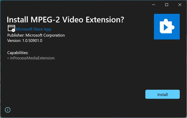 下載MPEG-2 Video Extension