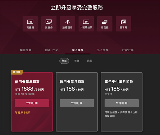 KKTV收費方案