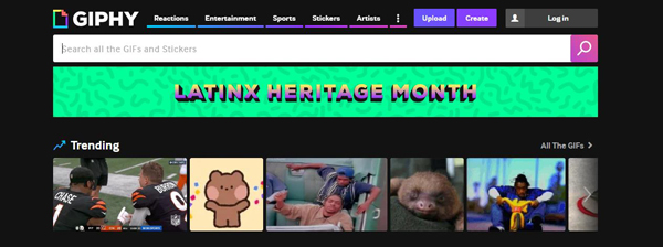 可將GIF轉MP4在線轉檔工具GIPHY