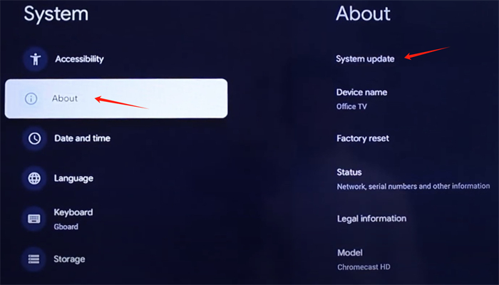 更新 Chromecast 軟體